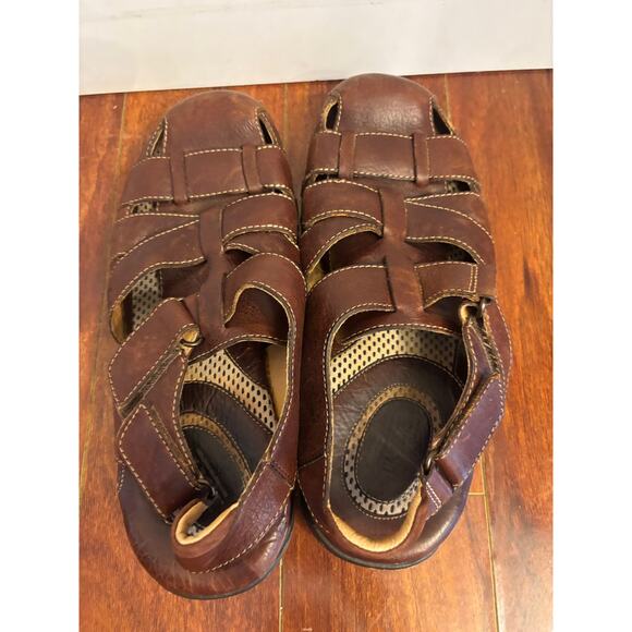 Born Men\'s Cabot III All Leather Fisherman Sandals Brown Size 12 Hiking Casual main image 6